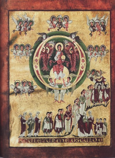 O-Initial with Christ and Procession of the Elect by Bamberg State Library